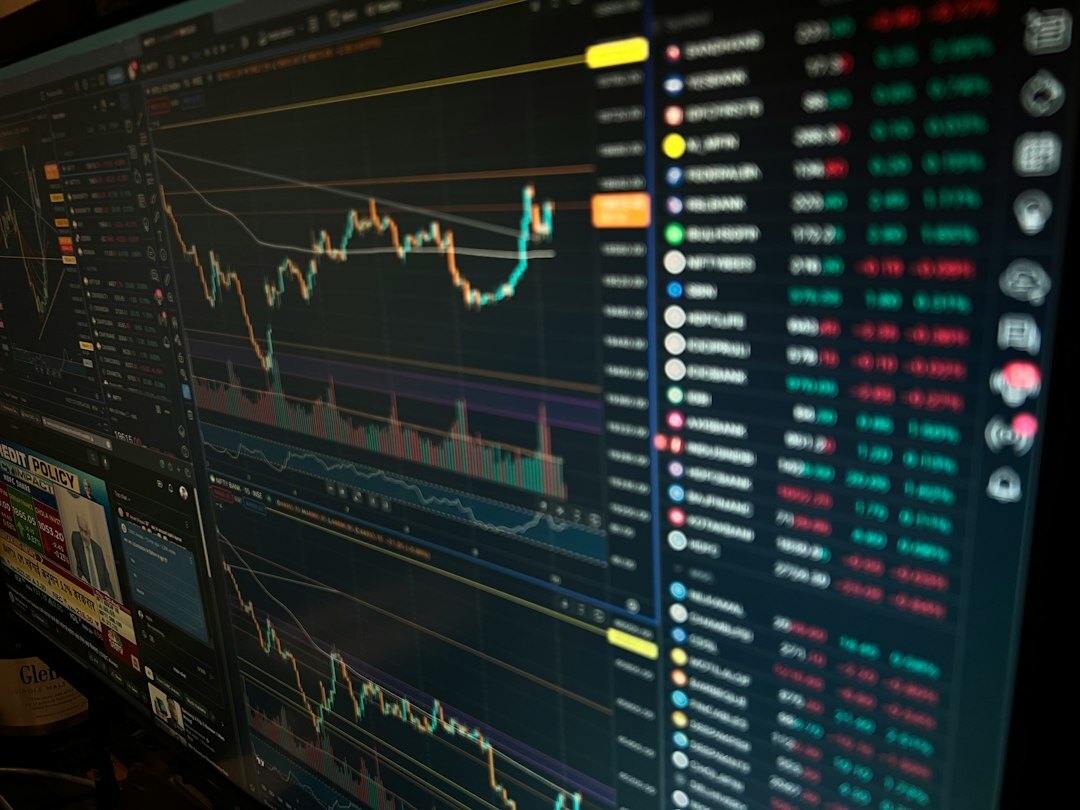 financial charts on screen