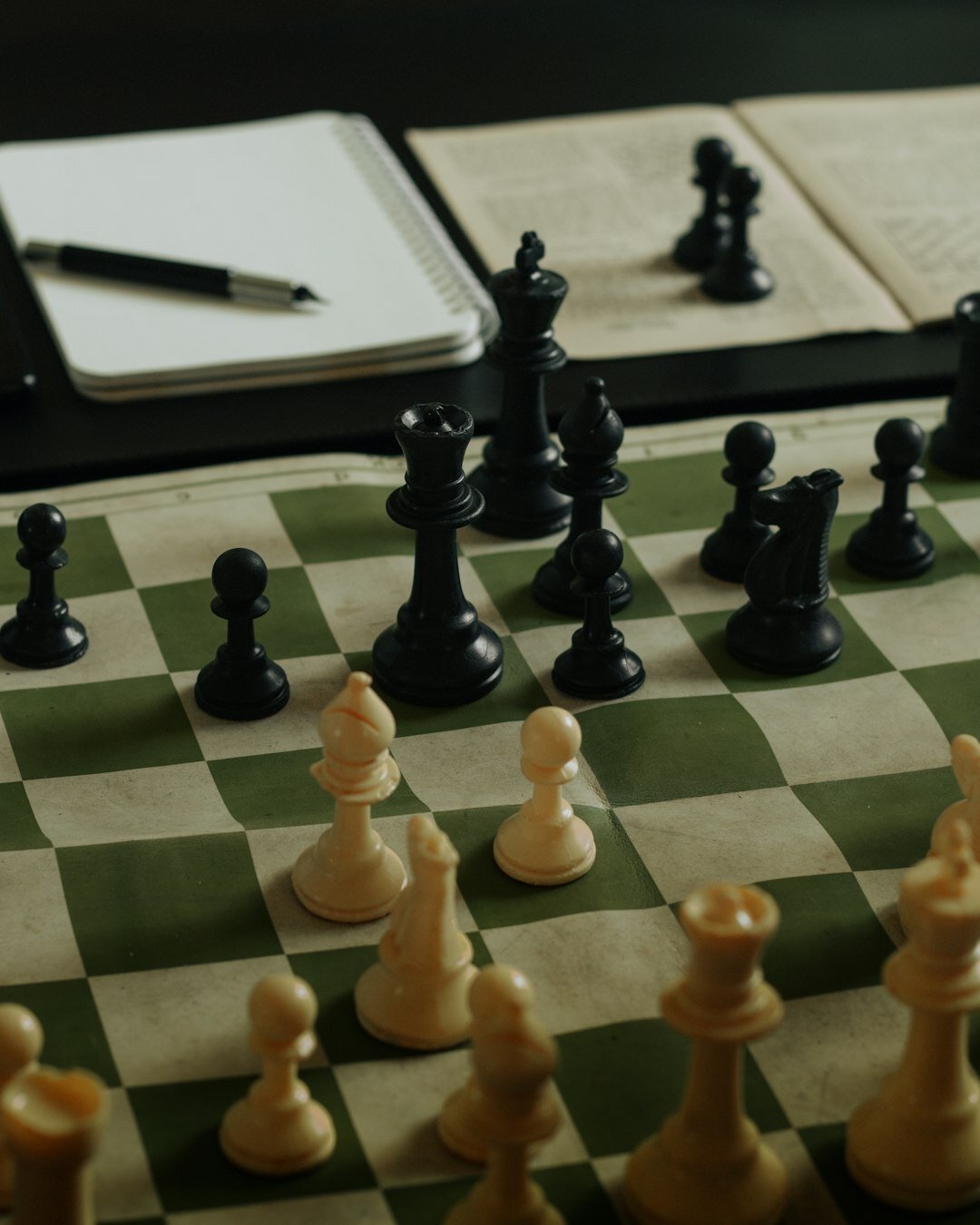 Executives discussing strategy in front of a whiteboard